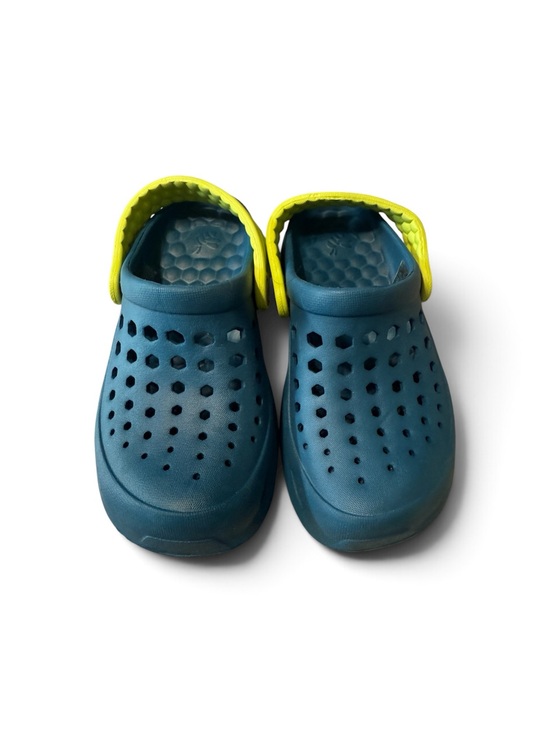 Joybees Other - Joybees Kids Teal Slip-On Sandals with Yellow Heel Strap